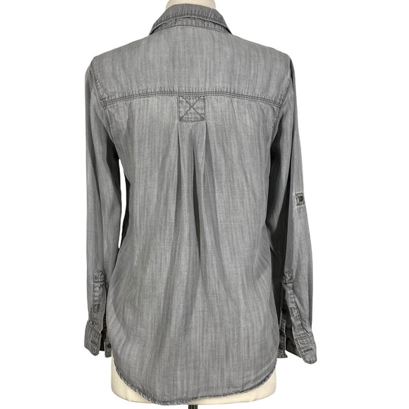 CLOTH & STONE Soft Gray Tencel Chambray Buttondown Shirt Size Extra Small - Picture 3 of 5